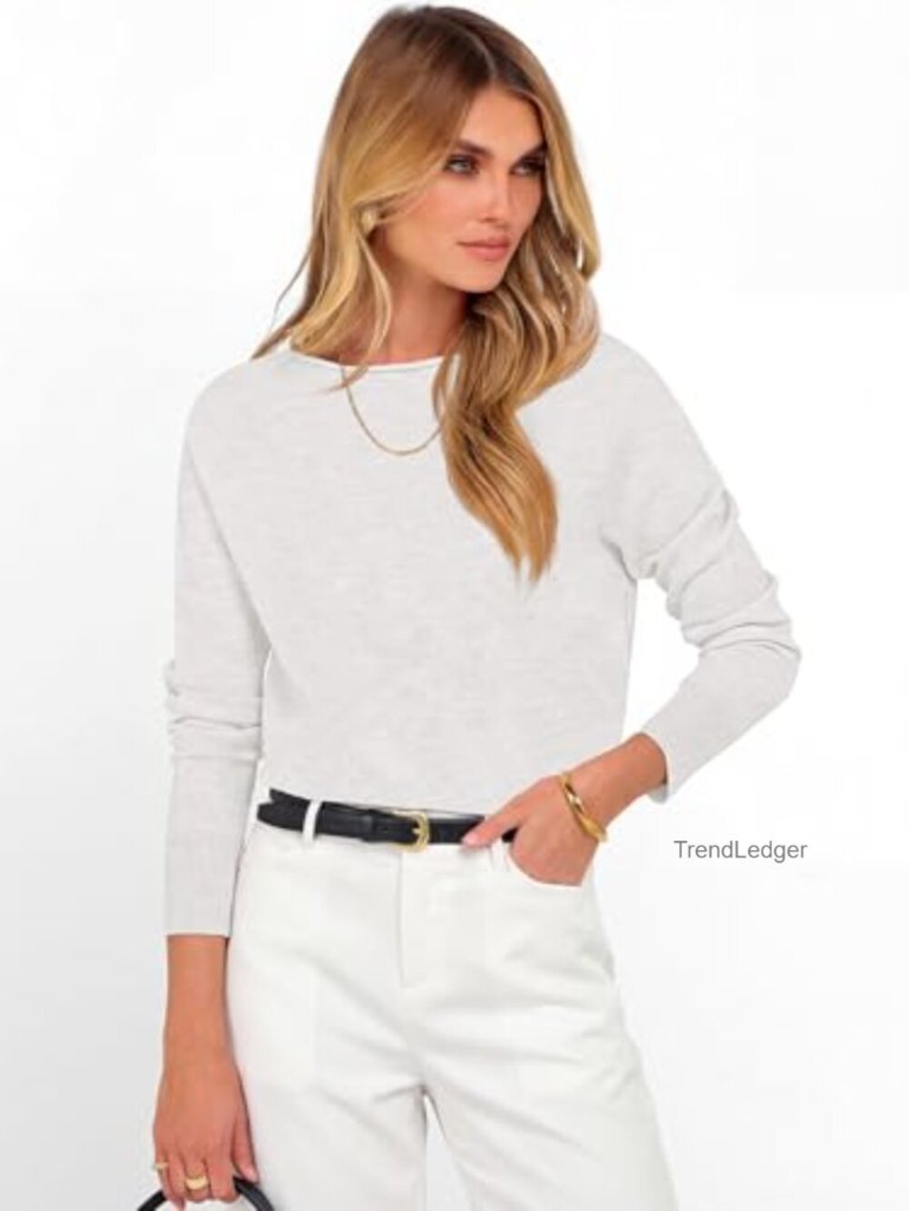 Long Sleeve Rolled Neck Casual Soft Lightweight Pullover Sweater Top - Picture 3 of 6